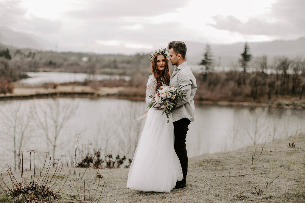 Romantic + Moody Elopement in the Oregon Mountains
