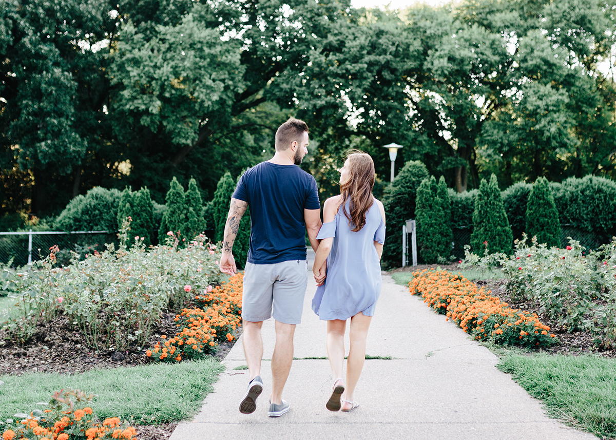 Summer Engagement Session in a Garden