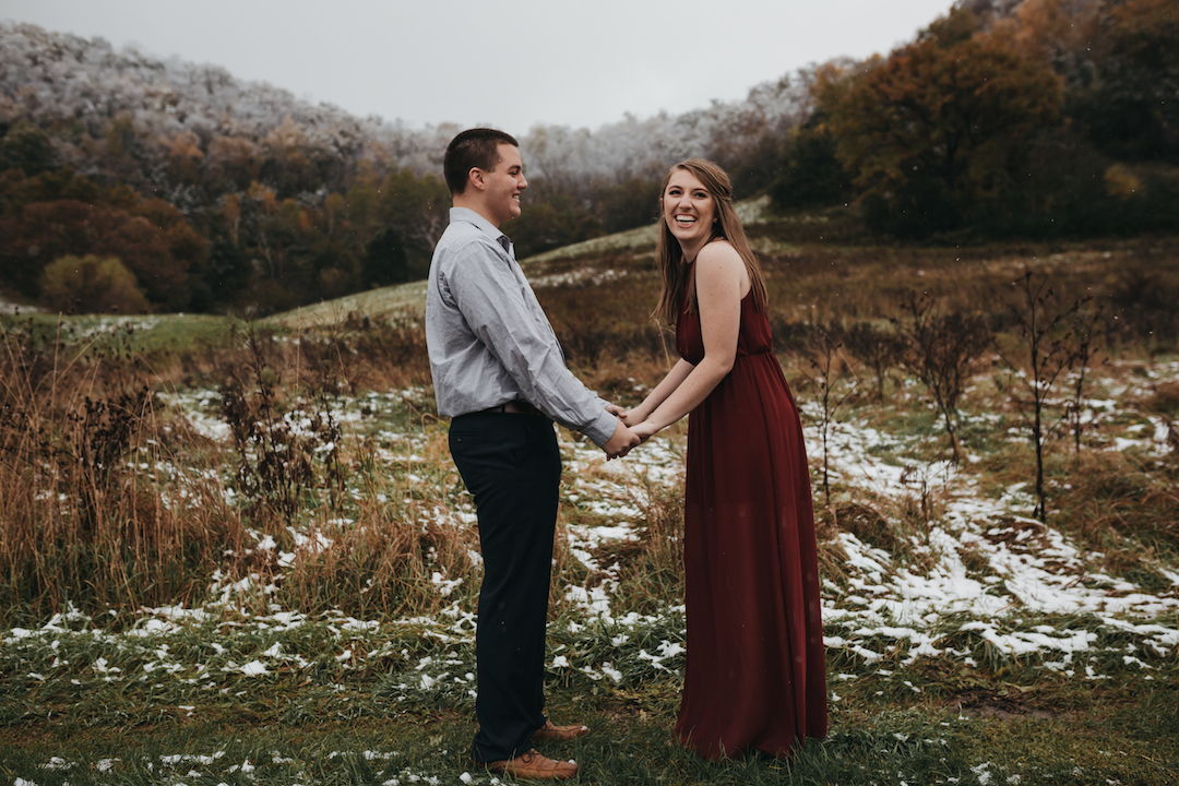 Engagement in the Snow-Covered Bluffs of Wabasha, Minnesota