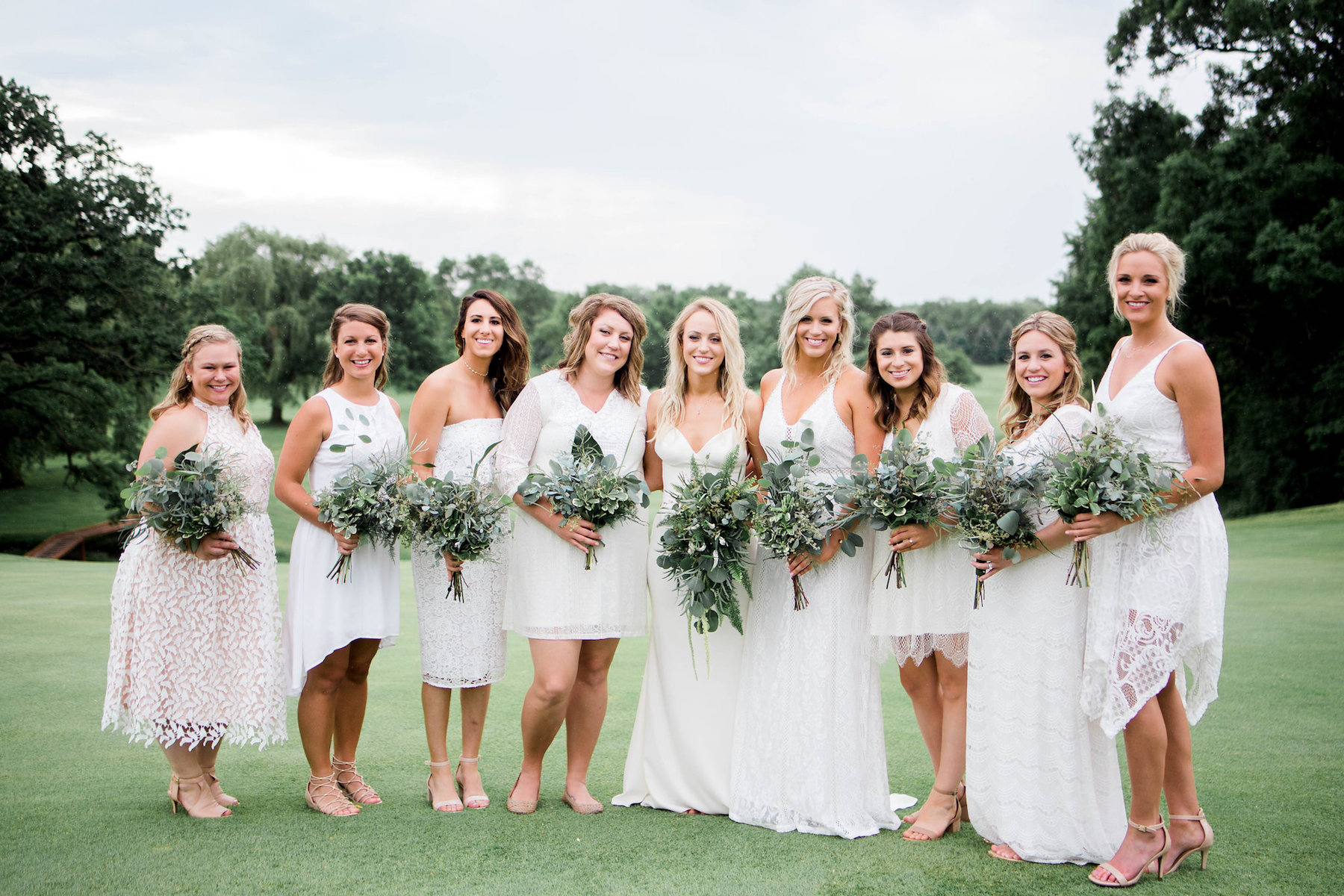 A Country Club Wedding with White Dresses