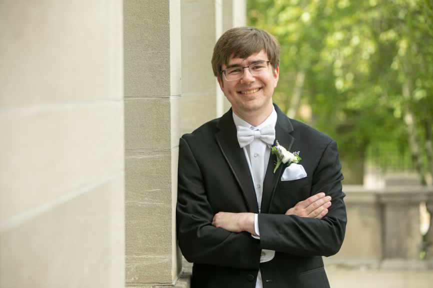 groom smiling