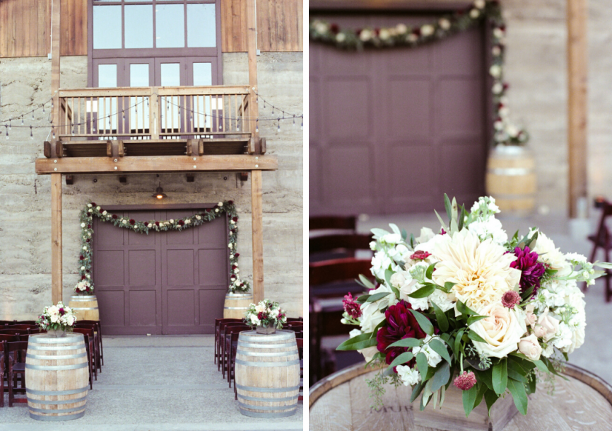 florals for a wine themed wedding