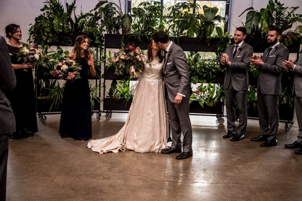 first kiss at wedding