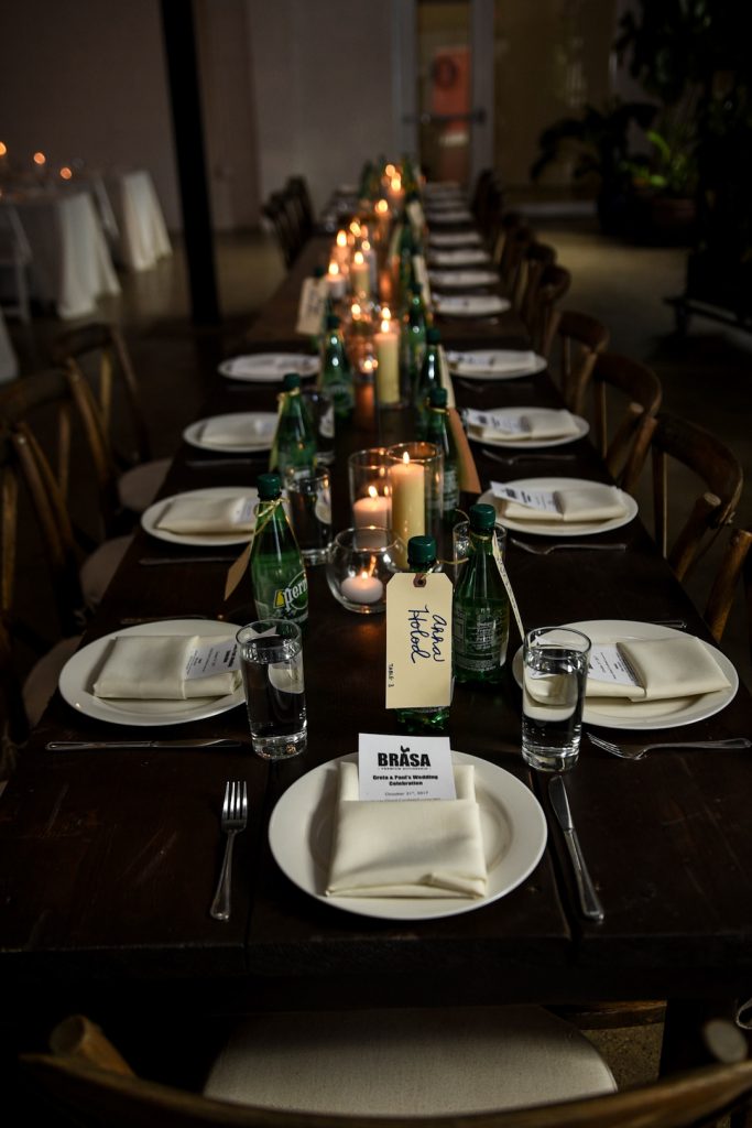 industrial head table set up