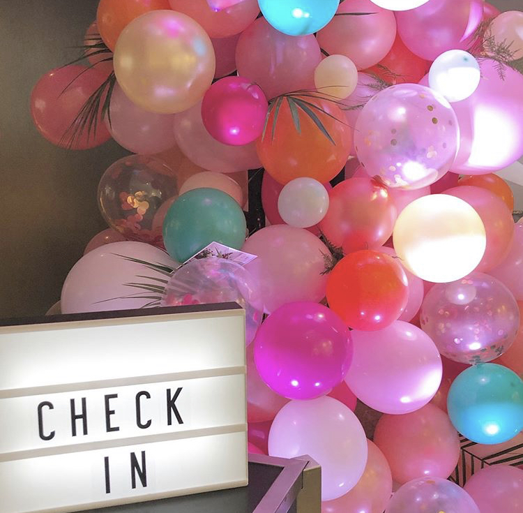 lilacs and lace balloon backdrop