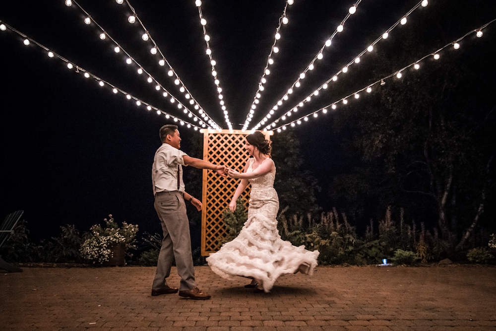 the cutest dancing photo of bride and groom