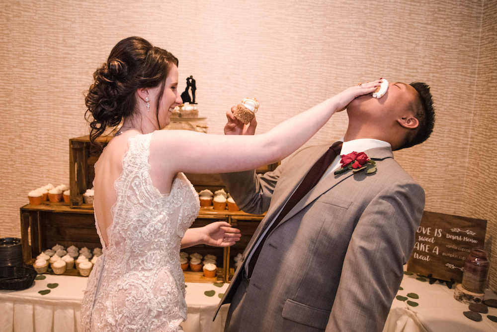 wedding cupcake face smash