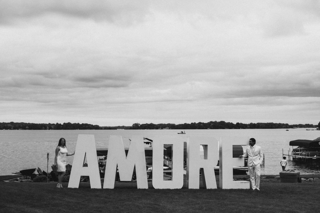 amore letters wedding backdrop