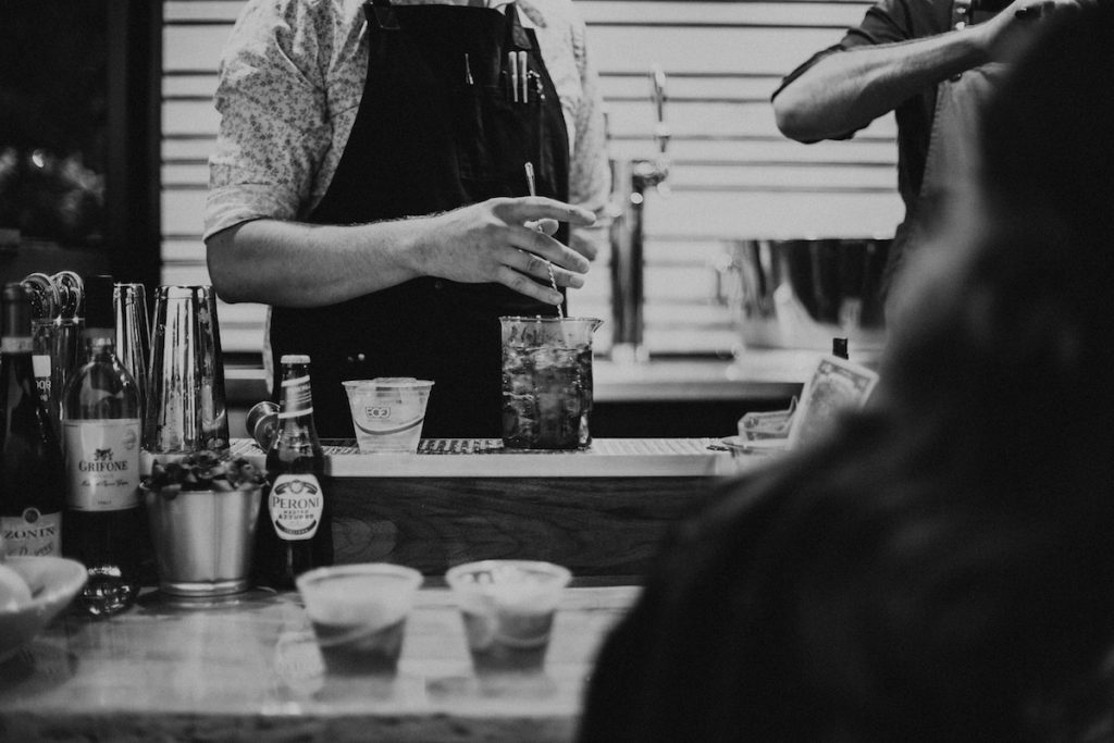 artisanal cocktails at a wedding