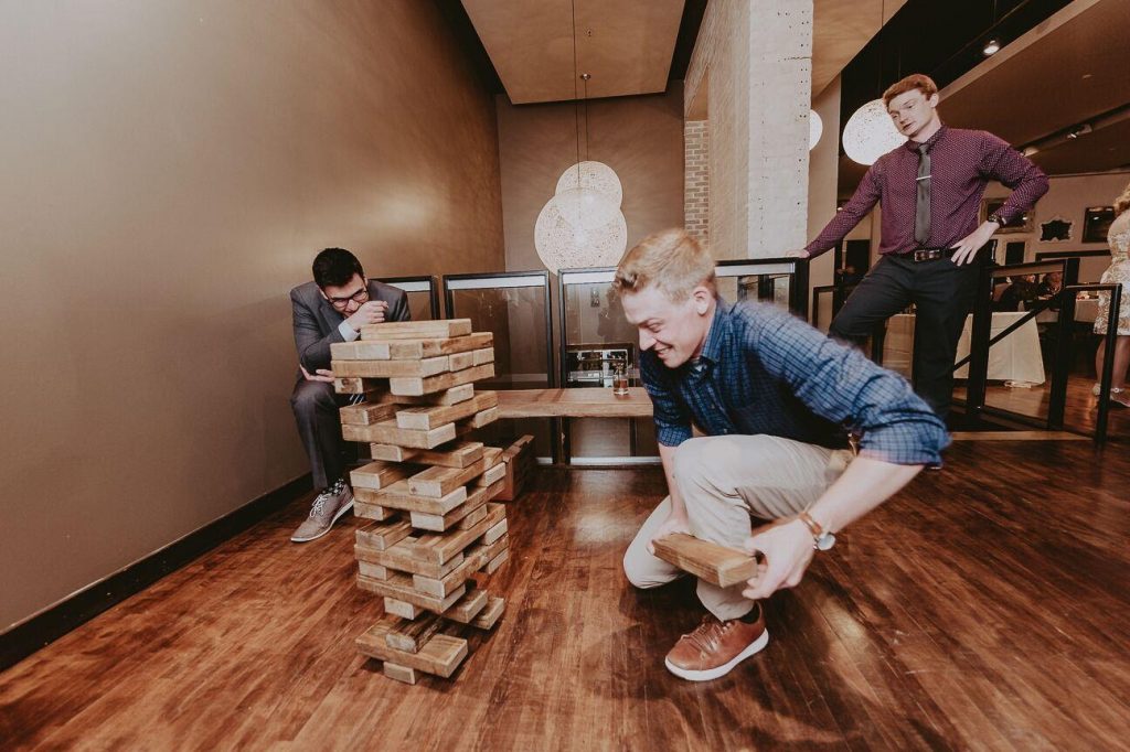 guys playing jenga