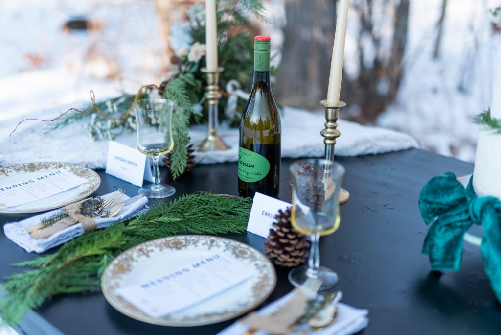 winter wedding tablescape 