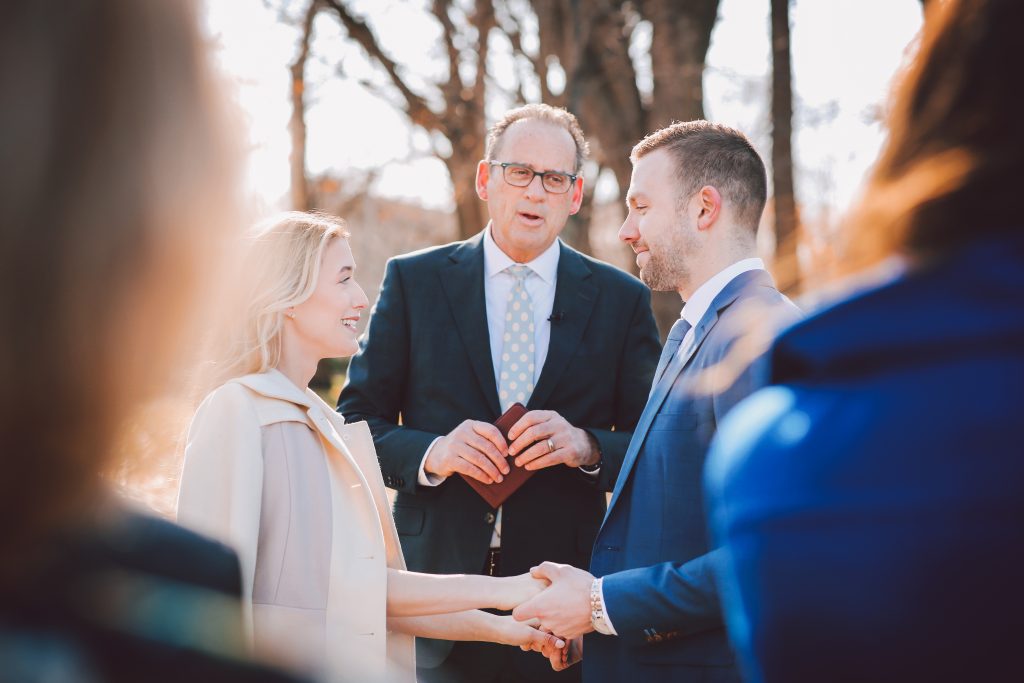 bride and groom getting married