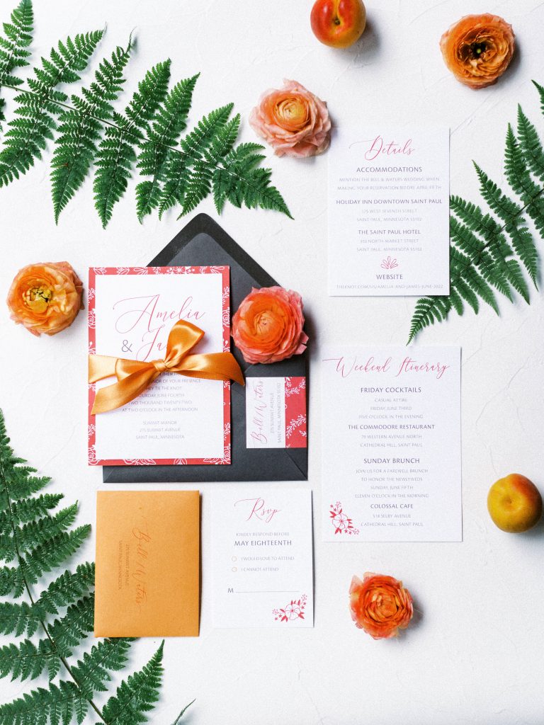 bright colored invitations