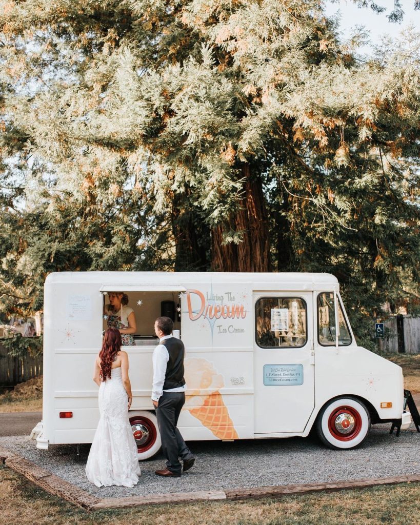 food truck at outdoor wedding