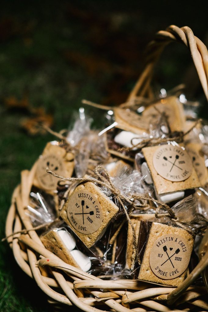 smores at an outdoor wedding