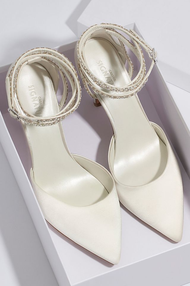 Strappy bridal heels