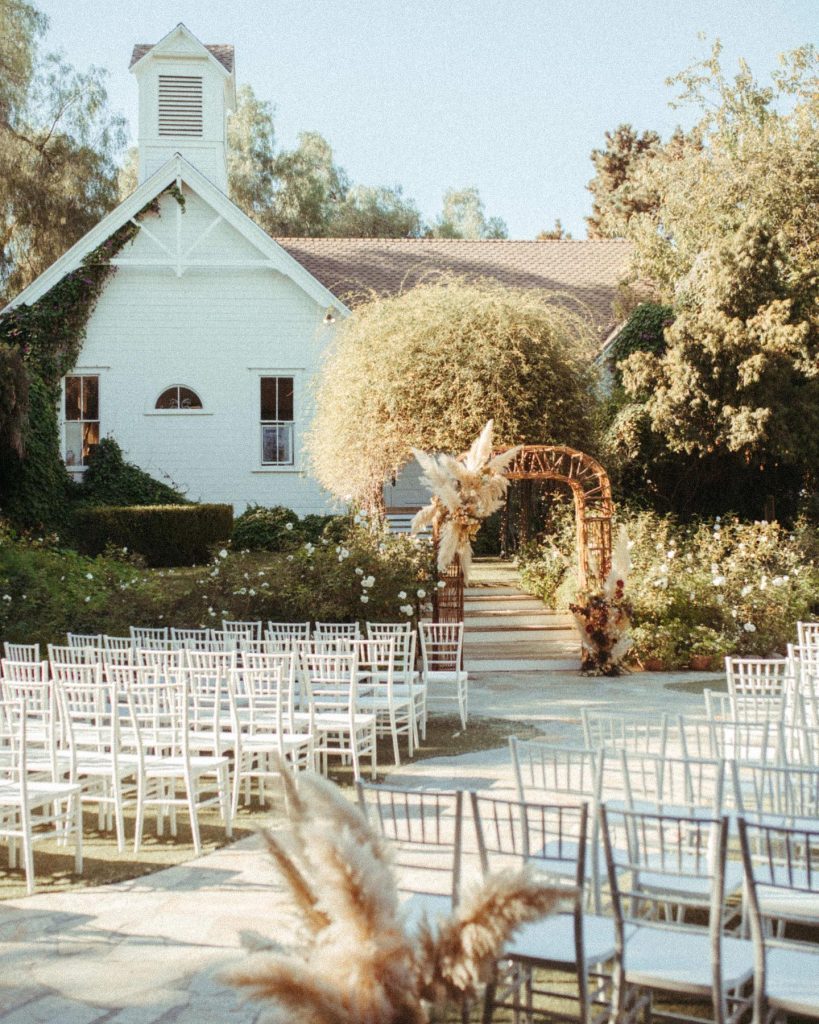 outdoor wedding ceremony set up