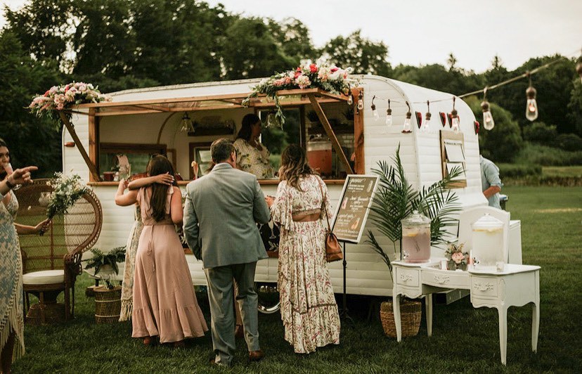 Outdoor wedding bar