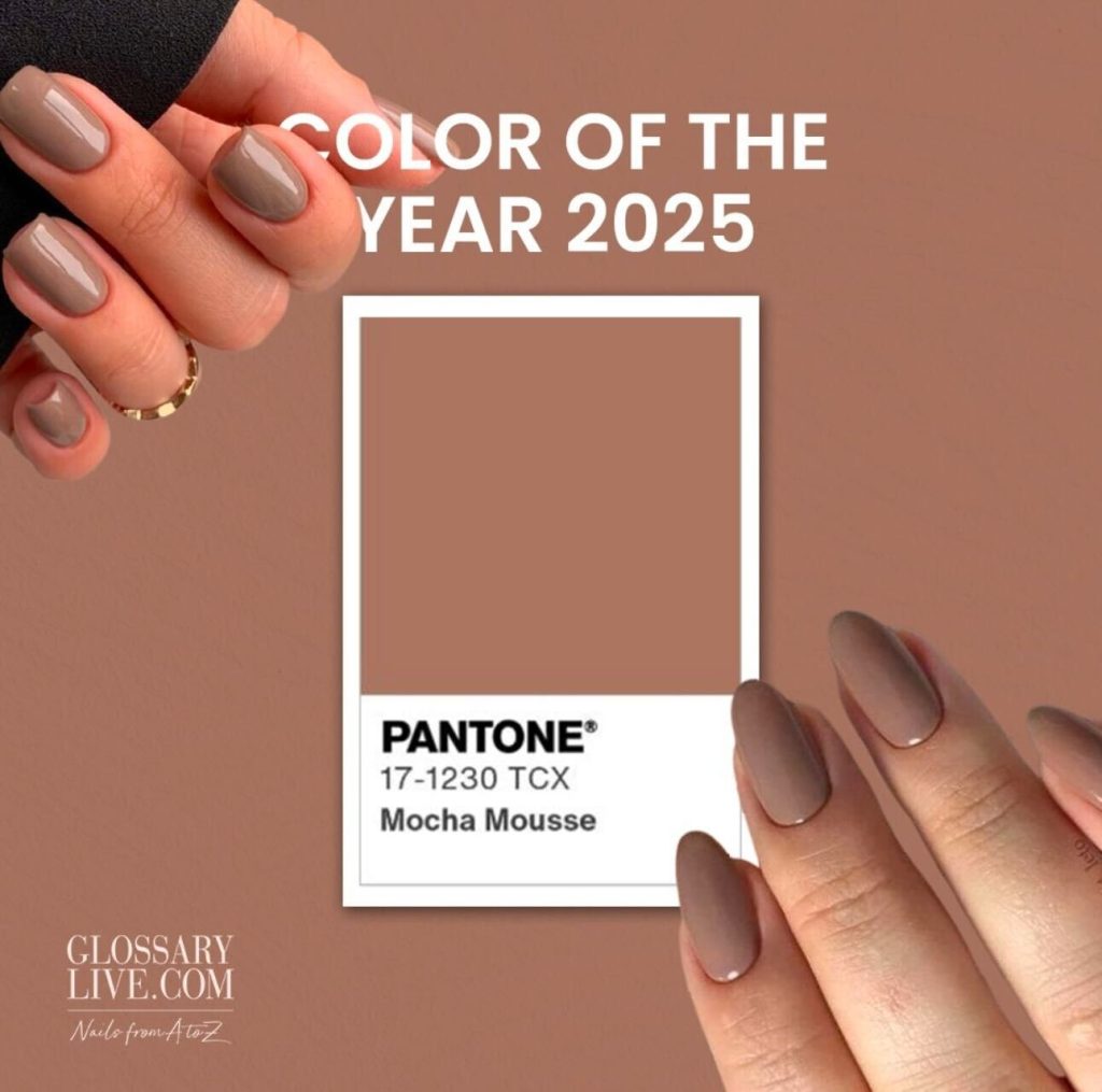 Bridal manicure inspired by Pantone's Color of the Year: Mocha Mousse