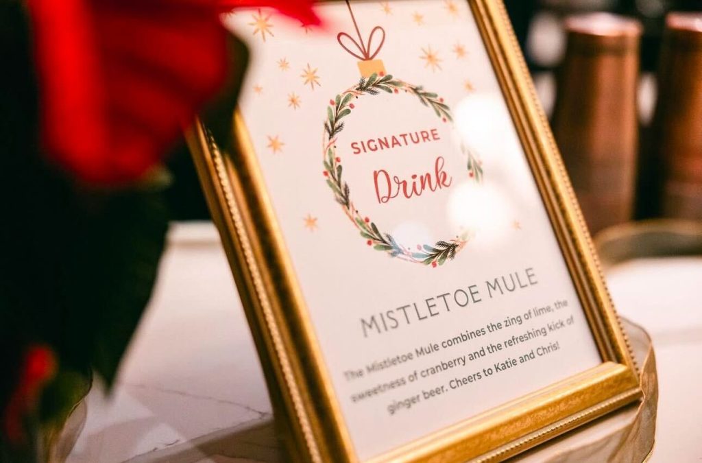 Winter wedding with a festive signature drink