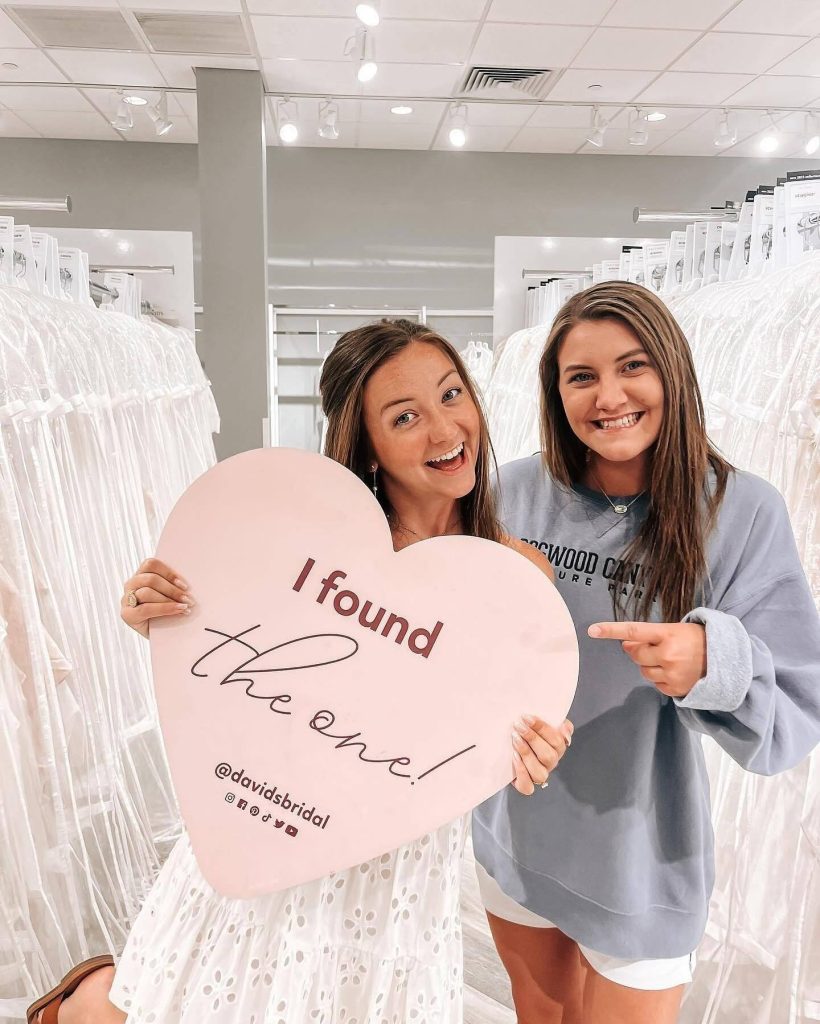 Friends at their wedding dress appointments