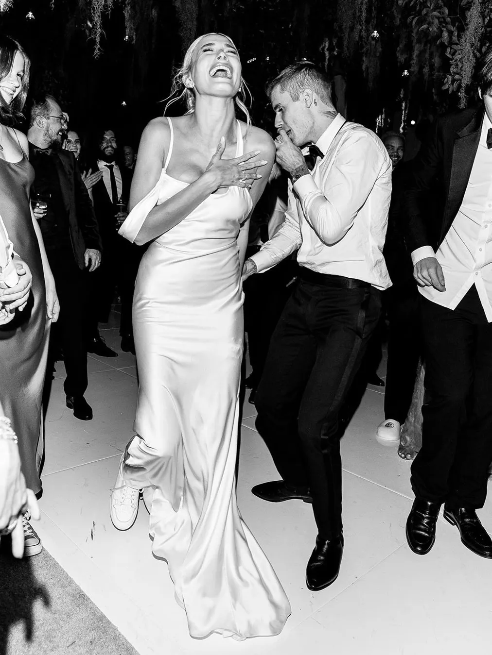 Hailey Bieber in a custom Vera Wang gown